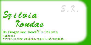 szilvia kondas business card